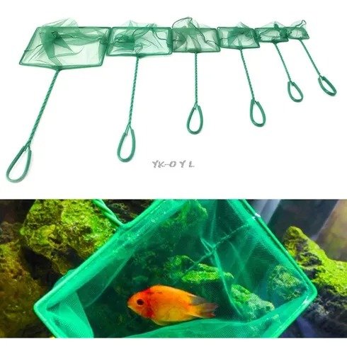 Red De Malla Color Verde 7 18cm Peces Acuario Pecera - Imagen 3