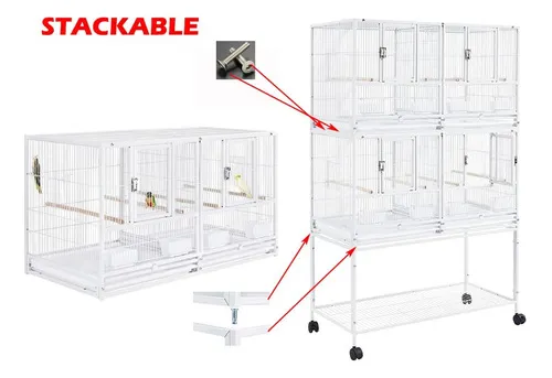 Jaula Grande Triple 3 Niveles 6 Compartimientos Para Aves B-103 - Imagen 2