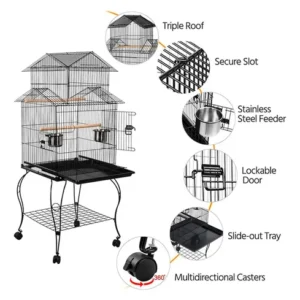 Jaula Rodante Loro Perico Cacatua Canario 139cm 80933